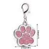 Adorável personalizado cão etiquetas gravado cão animal de estimação identificação name colar tag pingente pet acessórios pata glitter personalizado colarinho de cachorro tag DAS48