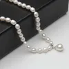 Trendy Küçük Doğal Tatlısu Gerdanlık JewelryReal Inci 925 Gümüş Takı Parti Kolye