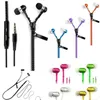 Écouteurs Zip Casque Zipper Écouteurs Casque 3.5MM Jack Bass Écouteurs In-Ear avec MIC pour Samsung S6 Android Phone mp3