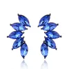 Stud Lubov Trendy Blue Crystal Stone Piercing Örhängen Rhinestone Inlagda Guld Silver Färg Metall för Kvinnor Smycken 2021