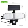 Dual Head 100 / 120Led Solar Wall Light IP65 PIR Motion Sensor Garden Street Lamp Waterdichte Outdoor Decor - A