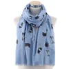 FOXMOTHER Lightweight Grey White Pet Shepherd Print Scarf For Dog Lovers Shawl Wrap Animal Scarves Ladies