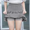 Spring Women Skirt Solid Plissed s High Waisted A-Line Short Sweet Cute Girl School Uniform Zipper Mini 210629
