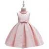 Beaded Pleated Summer Girl Dresses Elegant Weddings Baby Girl Dress Clothes Princess Costume Party Dress 3 8 10 Years L5130 Q0716