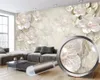 Pearl Diamond Rosa Flores Papel de Parede Home Melhoria de Melhoria Quarto Cozinha Moderna Pintura Mural 3D Wallpapers