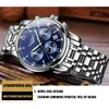 GHUANQIN MULTIFUNCTION MEN039S Titta på kvartsrörelse 41mm stort urtavla rostfritt stål Gilded Waterproof Noctilucent Watchs Gift 3246316