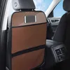 Housse de protection arrière de siège de voiture en cuir PU, imperméable, anti-rayures, tapis anti-rayures pour enfants, sacs de rangement à fermeture éclair