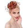 Gierige rand hoeden vrouwen bloem fascinator hoed cocktail mesh veren haaraccessoires bruids bruiloft elegant charmant met clip hea3768698