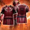 Sommer T-shirts 3D Gedruckt Samurai Rüstung Männer Harajuku Mode Kurzarm Hemd Straße Casual Unisex T-shirt Top 210629