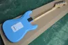 Left-handed Blue body Electric Guitar with SSS Pickups,White Pickguard,Maple Fretboard,Chrome Hardware,Provide customized services