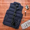 Solid Vest Mens Winter Down Casual Male Waistcoat Ärmlös Jackor Män Bomull-Vadderade Tjocka Män Kläder Varm Överdimensionerad Outwear 210524