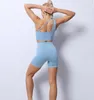 Damen-Tech-Bekleidung, Yoga-Sportbekleidung, Trainingsanzüge, Fitness-Studio-Anzug, BH-Fitness-Leggings, Outdoor-Outfits, Sport-Shorts, Align-Hose, solide Yoga-Welt, Trainings-Set, lässige Streetwear