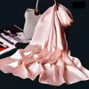 100% Real Silk Scarf Women Bufanda, Hangzhou Silk Sjalar, Wraps för Lady Solid Neckerchief Natural Silk Satin Scarf Foulard Femme Q0828