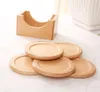 6 stks / set Beech Hout Coasters Cup Coffee Tea Pads Drink Mats Theepot Drink Coaster voor Home Decor Bar