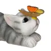 القط فراشة النحت حديقة ضوء الشمسية الصمام في الهواء الطلق ليلة مصباح الجنية تمثال شرفة شرفة الديكور الراتنج