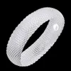 Kinitial Charm Manschett Smycken Mesh Armband Mode Wide Waist Bangles Smycken Små Web Stickning Bracelet Bijoux Q0719
