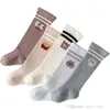 Automne hiver bébé enfant en bas âge princesse chaussettes enfants garçons filles dessin animé ours rayure genou manches chaussette long tube infantile animal décontracté lâche bas D039