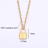 100% Collier de verrouillage de cadenas en acier inoxydable pour femmes Gold Silver Color Metal Chain Coullier Colliers Pendant 278W