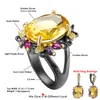 DreamCarnival1989 Fabulous Statement Rings for Women Elegant Golden Zircon Anniversary Party Must Have Jewelry WA11877G 220216