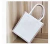 3pcs Stuff Sacks Sublimation DIY Blanc Blanc Section Verticale Jute Grande Capacité Sac À Main