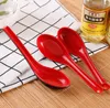 Red Black Color Melamine Spoons Home Flatware Japanese Plastic Bowl Soup Porridge Spoon JJA9306