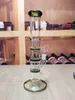 10.6 Inch Groene Drie Lagen Glazen Waterpijp Bongs Filter Hookah Beker Bong 14mm Kom