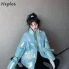 Neploe Chic Tassel Patchwork Candy Color Parkas Koreanska Loose Sustans Vinter Kvinnor Jacka Fashion Stand Collar Cotton Coat 210423