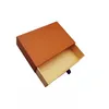 Jewelry Packaging Box With Stamp High-end Simple Orange Bracelet Ring Brooch Necklace Gift Drawer Box Cloth Bag L042