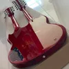 EDS 1275 Jimmy Page LED Zeppeli Vin rouge Double cou rouge Guitare électrique 12 + 6 cordes, cordée de griffe, inlays de parallélogramme divisée, tuiles tuilp, forage noir