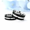 Anéis de casamento de aço inoxidável 6mm 8mm clássico para mulheres homens preto cor prata casal jóias promessa presentes6033461
