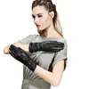 Five Fingers Gloves Women's Genuine Sheepskin Leather Elegant 28cm Long Full-finger Female Plus Velvet Mittens S2435