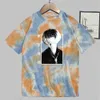 東京グールアニメファッション半袖Oネックカジュアルネクタイ染料TシャツY0809