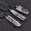 Onregelmatige natuurlijke kristallen steen goud verzilverd hanger kettingen met touw ketting voor vrouwen mannen party club sieraden