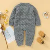 Autumn Winter Baby Boys Girls Pure Color Rompers Clothes Children Boy Girl Kids Knitting Long Sleeve 210429