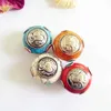 Other NBB242 Tibetan Sea Snail Amulet Beads 28mm Nepal Hand Metal Inlay Colorful Stone 2PCS