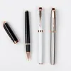 Gel Pens Luxury Metal Gray Ballpoint Pen Rollerball Rose Gold Clip Stylo Office Writing Stationery High Quality