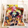 Anime One Piece 3D-gedruckte Fleece-Decke für Betten dicke Quilt-Mode Tagesdecke Sherpa-Wurfdecken Erwachsene Kinder