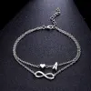 Mode Hart Brief Aklet voor Vrouwen Alfabet Sieraden Geschenken Silver Foot Chain Girls