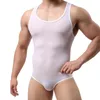 Intimo modellante per uomo Uomo Shaper per uomo Sexy Tuta in maglia Latex Bodywear Intimo Wrestling Canotta Body Tute con bretelle