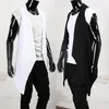 Erkekler Moda Punk Kaya Hip Hop Uzun Yelek Gece Kulübü Sahne Jile Kostüm Kore Tarzı Slim Fit Kolsuz Ceket Chalecos 210925