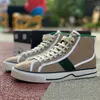 1977 High Top Sneaker Italy Green Red Stripe Luxurys Shoes 77 자수 인쇄 캔버스 에이스 빈티지 디자이너 스니커 테 테니스 캐주얼 신발