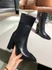 الأزياء النسائية الكاحل أحذية الجلود الأصلية عالية الكعب الأحذية 2021AUTURNEN