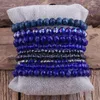 Beaded Strands MD Fashion Designer Beaded Bracelet Set 9pc Glass Crystal Multi Stack Bracelets For Women Jewelry8115362