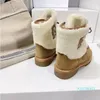 Обувь Женская зимняя натуральная малыша замшевая платформа Board Boots Beatworkwork на шнуровке шерсть снежные сапоги дизайнерские туфли ботас де