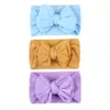 Infant Baby Nylon Candy Color Bowknot Fascia per capelli Fascia per capelli elastica per bambini Copricapo morbido 3 pezzi / set