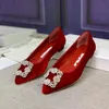 2022 Direct selling Quality women dress shoes Heel Designer Heels Wedding shoes Party Sexy silk Pointed Toe Sole Pumps Come With Logo dust bags withs box