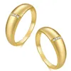 Luxe Dubaï Couleur Or Couple Anneaux De Mariage Pour Hommes Et Femmes Mariés Amour Alliance 316L En Acier Inoxydable Bijoux Bague Mariage2066664