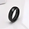 6MM Simple Black Tungsten Steel Wedding Ring Band for Men Women Personality Fashion Accessories Jewelry