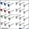 Other Body Jewelry Stainless Steel Crystal Nose Ring Women Girl Piercing Stud Lot Drop Delivery 2021 Psfli