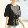 Women's T-skjortor T-shirt Plain 2022 Kvinnor Kort￤rmad rund hals Simple Wearing Thin Design Ladies Fashion Ol Pending Loose Tee Tops